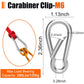 Karabiner Hook - 50 pieces - M6 - Karabiner Hook Clip - Spring - Karabiner Hook - Keychain - For gym - Climbing lock - Karabiner Hook Clip - Hanging plants - Outdoor camping - Hiking