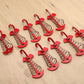 Carabiner Hook - Red - 10-pack - Ceiling Anchor with Carabiner Hook - Aluminium - Anchor - Spring Pin - Camping - Outdoor - Fishbone - Tent Anchor - Tent Rope - Spanner - Fishing Line - Adjuster - Pin