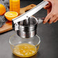 Stainless Steel Potato Masher - Multifunctional Potato Masher - Handheld Potato Masher for the Kitchen - Heavy-Duty German Dough Masher - Suitable for Making Potato Balls, Pasta, Potatoes, Fruit and Vegetables (Open Bottom)