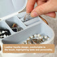 Mini jewelry boxes - Portable multifunctional storage organizer - Jewelry and ring organizer - Gift box - For girls and women (white)