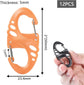 Carabiner Hooks - 12 pieces - 2 inch - plastic - S-shaped carabiner hook - paracord - keychain - hook - suitable for keychains, backpacks and zip clip accessories