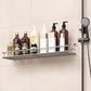 Storage rack for the bathroom, shower and kitchen - uses traceable transparent glue - no drilling required - stainless steel SUS304 - 15.75 inches - silver