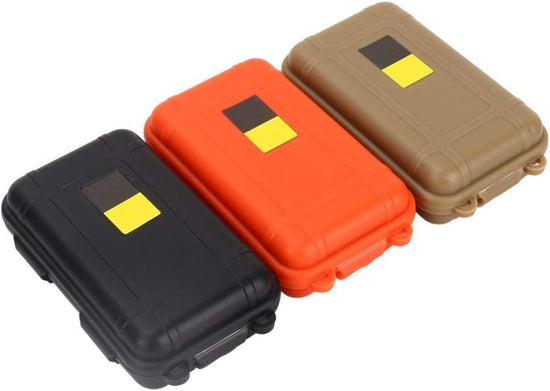 Sealed boxes - Set of 3 - Outdoor Survival Boxes - Container Storage Boxes - Plastic - Shockproof boxes - Survival Sealed boxes - 3 Colours - 4.88 x 2.93 x 1.37 inch