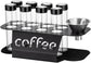 Coffee Bean Storage Containers - 8-pack Glass Jars for Storing Coffee Beans - Transparent Storage Containers, Reagent Racks, One-Way Valve - Portable Storage Jars