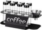 Coffee Bean Storage Containers - 8-pack Glass Jars for Storing Coffee Beans - Transparent Storage Containers, Reagent Racks, One-Way Valve - Portable Storage Jars