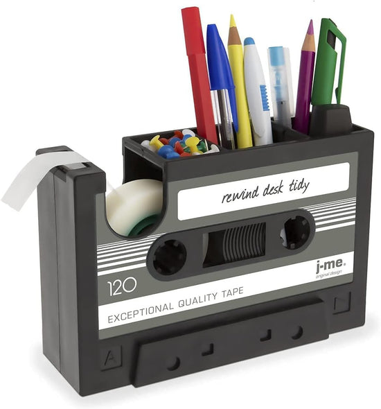 Retro Cassette Tape Pencil Holder - Multifunctional Pencil Holder - Creative Desk Organizer - Pencil Holder with Tape Holder