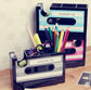 Retro Cassette Tape Pencil Holder - Multifunctional Pencil Holder - Creative Desk Organizer - Pencil Holder with Tape Holder