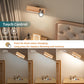 Indoor wall lamp - Wooden LED wall lamp with wireless charging - Bedroom wall lamp - 360° rotating touchscreen dimmable light - Drill-free installation - Suitable for bedroom/living room