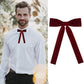 Western String Ties for Men Velvet Western Colonel Bolo Bow Tie Solid Color Clip On Bowtie for Wedding Cosplay