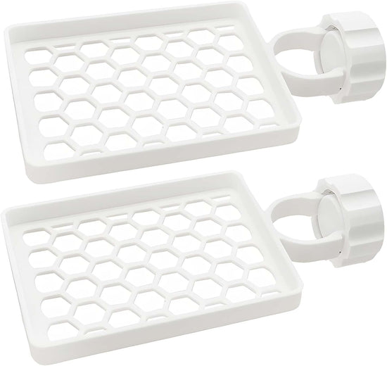 Set of two hangers, sponsor and sink organizer - drainage rack with clips - suitable for kitchens and bathrooms - reusable and removable - for holding soap and sponges - easy to install and adjust