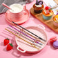 Vorken - 5 pieces - Augurkenvork - 8.66 inches - Long steel - Olive fork - 304 stainless steel - Augurkenprikker - Gripping tool - For making cocktails, desserts, fruit - 2 prongs - 5 colours