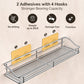 Storage rack for the bathroom, shower and kitchen - uses traceable transparent glue - no drilling required - stainless steel SUS304 - 15.75 inches - silver