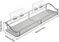 Storage rack for the bathroom, shower and kitchen - uses traceable transparent glue - no drilling required - stainless steel SUS304 - 15.75 inches - silver