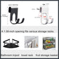 Suction hooks without drilling for hanging bath sponges, towels and razor holders for the bathroom, office, kitchen utensil holder, bathroom, kitchen knives - 4-pack - black.