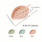 Soap dish set in leaf shape - soap dish and draining rack with double layer leaf design - removable wall-mounted storage rack suitable for showers - no drilling required (light green/blue/pink)