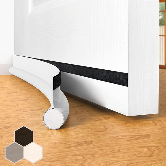 Door stopper, draft excluder, draft excluder, 37 inch, cuttable, draft excluder, insulator, sound insulation, heat insulation, insulation, insect repellent, suitable for indoor and outdoor doors, 1 pack, white