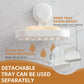 Shower soap dish, load capacity up to 3 kg, bathroom, soap dish with suction cup, wall-mounted, waterproof, no drilling required, removable shower storage container with suction cup, sponge holder, white plastic