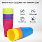 Set of 24 reusable plastic cups, 250 ml, durable plastic drink cups for kids, for use in the kitchen, outdoors, parties, picnics, barbecues, travel (6 bright colours)