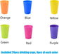 Set of 24 reusable plastic cups, 250 ml, durable plastic drink cups for kids, for use in the kitchen, outdoors, parties, picnics, barbecues, travel (6 bright colours)