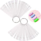 100 transparent nail sticks in wave shape, nail polish sticks, nail display sticks, transparent plastic pointed color sticks with metal ring for salons and beginners