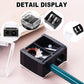 2-piece eyeliner pencil sharpener, makeup pencil sharpener with 2 holes, compact eyebrow pencil sharpener for different sizes of eyebrow pencils, eyeliner pencils, lip liners, etc., easy to clean (black)
