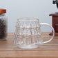 Tree-shaped transparent glass coffee cup - Tree-patterned glass tea cup - Household juice cup - Milk cup with handle