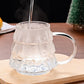 Tree-shaped transparent glass coffee cup - Tree-patterned glass tea cup - Household juice cup - Milk cup with handle
