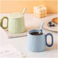 Ceramic mug for home - 8.4 oz plain coffee/tea mug - Dopamine Mood - Coffee mug for reading/studying (green)