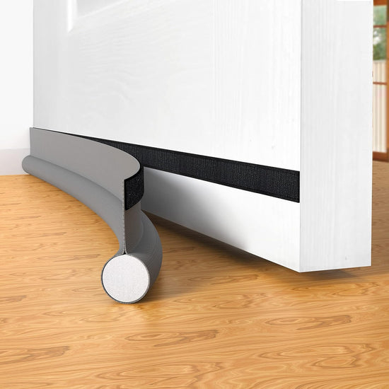 Door stopper, draft excluder, draft strip, 37 inch, cuttable, draft seal, insulator, sound insulation, heat insulation, insulation, insect repellent, suitable for indoor and outdoor doors, 1 pack, grey