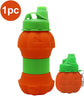 Collapsible silicone water bottle - 600 ml/20 oz - portable and lightweight - ideal for outdoor walks and indoor sports - handy for travel.