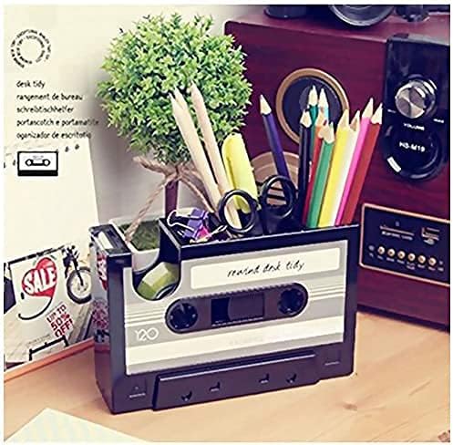Retro Cassette Tape Pencil Holder - Multifunctional Pencil Holder - Creative Desk Organizer - Pencil Holder with Tape Holder