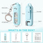Rechargeable personal safety alarm for women - 130 dB self-defence keychain alarm - with strobe light and LED torch - bear alarm - rechargeable emergency safety alarm - suitable for night runners and children - blue