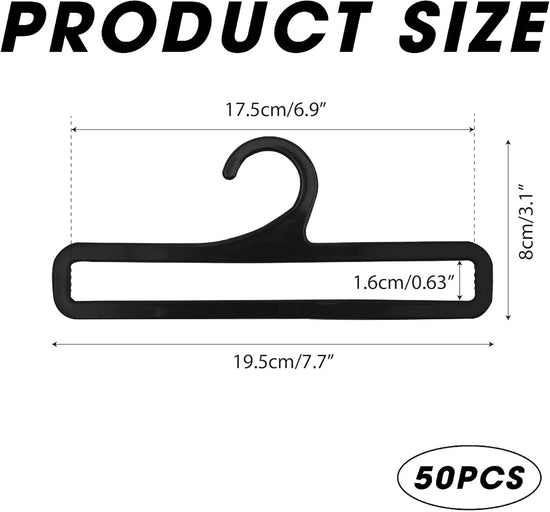 Towel rail - Tea towel hook - Display - 7.75 inches long - 50 pieces - Black - Multi-functional - Plastic clothes rail - Storage rack - Suitable for hanging leggings, scarves, socks, hats, shawls and belts