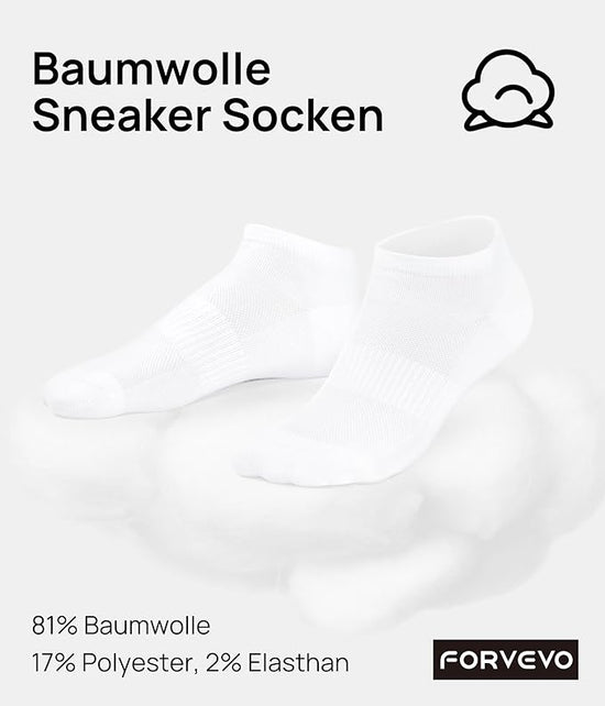 10 pairs of unisex sports socks - breathable cotton - short running socks - quarter socks - unisex (white)