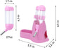 Water bowl for small animals - 3-in-1 hanging water bottle for hamsters - Automatic pet water bowl with stand - Suitable for dwarf hamsters, mice, rats and hedgehogs (80 ml - Pink)