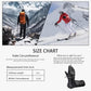 Black winter gloves made of genuine leather - warm and insulated gloves - adjustable size - compatible with touchscreen devices - non-slip palm - cashmere lining - windproof, rainproof and snowproof