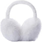 Unisex winter earmuffs - Foldable fleece earmuffs - Warm earmuffs - Earmuffs for cold weather - Cold protection earmuffs - Soft and comfortable - Suitable for outdoor use (White)