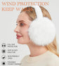 Unisex winter earmuffs - Foldable fleece earmuffs - Warm earmuffs - Earmuffs for cold weather - Cold protection earmuffs - Soft and comfortable - Suitable for outdoor use (White)