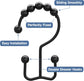 Matzwarte shower curtain hooks (12-pack) - Double hooks made of stainless steel - Hooks with smooth rolling action - Suitable for shower curtains up to 3.3 cm thick - Suitable for shower curtains and waterproof liners. (black)