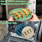 Silicone taco trays - 3-pack - with dividers - Eco-friendly - Reusable - Taco plates - Taco holders - Hard/soft taco shell holder - Taco party tray - Dishwasher and microwave safe