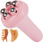 Massager - Portable Lymph Massage Roller - Neck Roller - Massage Tool - Helps Release Muscles, Face and Body - Face Roller - Facial Gua Sha Set (pink)