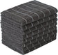 Theedoeken - Microfiber Tea Towels - Ultra Soft - Super Absorbent - Lint Free - Kitchen Towels - Pack of 8 (Black Check Pattern) - 26 x 18 inches