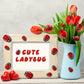 100 Pieces Tiny Resin Ladybugs Decor 0.55&