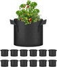 HealSmart 6-Pack 3 Gallon Nonwoven Grow Bags - Aeration Fabric Pots with Handles for Garden Fruits Vegetables Flowers - Black