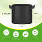 HealSmart 6-Pack 3 Gallon Nonwoven Grow Bags - Aeration Fabric Pots with Handles for Garden Fruits Vegetables Flowers - Black