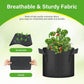 HealSmart 6-Pack 3 Gallon Nonwoven Grow Bags - Aeration Fabric Pots with Handles for Garden Fruits Vegetables Flowers - Black