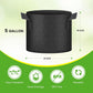 HealSmart 6-Pack 5 Gallon Nonwoven Grow Bags - Aeration Fabric Pots with Handles for Garden Fruits Vegetables Flowers - Black