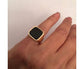 Stylish Signet Rings for Men Male Pinky Ring with Black Square CZ StoneGold Color Stainless Steel Metal Jewelry US Size 10