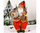 Christmas Doll Lovely Lightweight Cloth Adorable Stand Santa Claus Doll for Home-with Wood