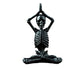 Halloween Yoga Skeleton Funny Gifts Anti-fade Collectible Horror Festival Prop Resin Crafts Ghost Festival Desktop Skeleton Figurine for Indoor-Black